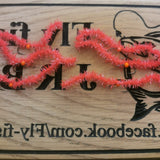 CHEWING GUM Worms Fly Fishing Fly. Size 10 Barbless RED