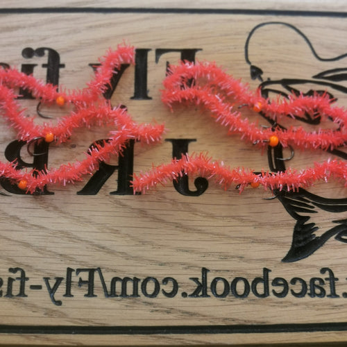 CHEWING GUM Worms Fly Fishing Fly. Size 10 Barbless RED