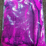 Full Rabbit Skin Pre-cut Zonker strips PINK BLACK BARRED