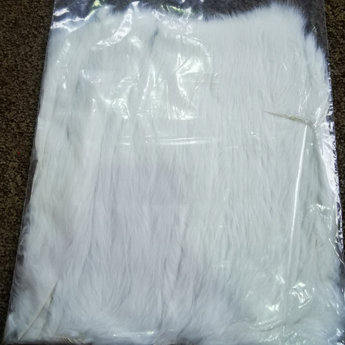 Full Rabbit Skin Pre-cut Zonker strips WHITE