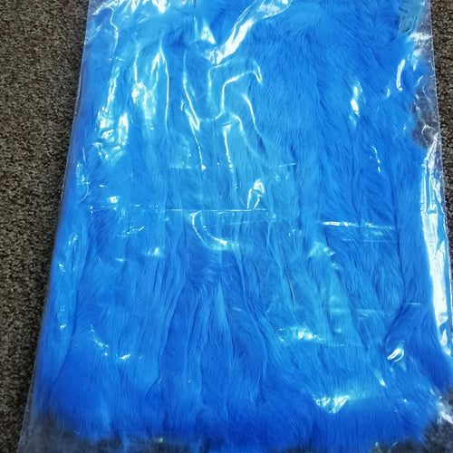 Full Rabbit Skin Pre-cut Zonker strips BLUE