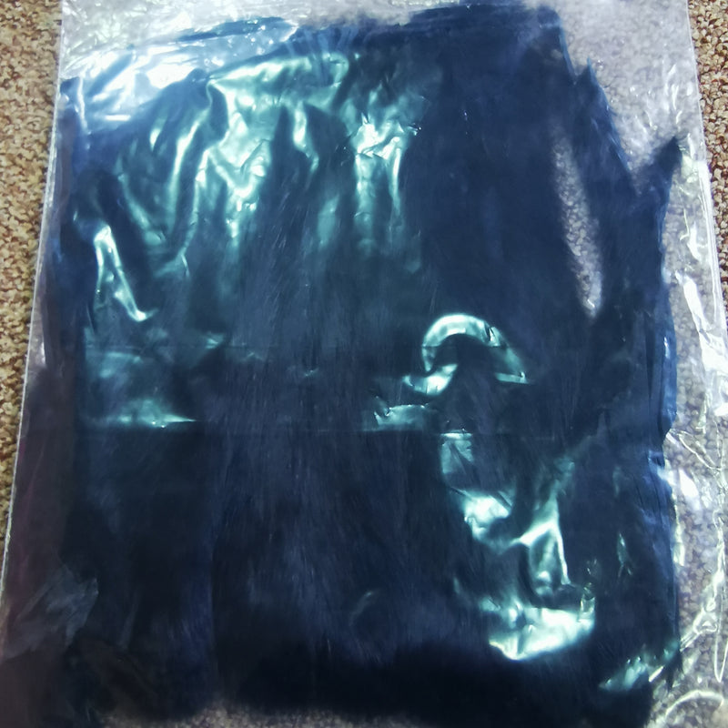 Full Rabbit Skin Pre-cut Zonker strips BLACK