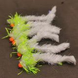 6 Cats Whisker Worms FISHING TROUT FLIES SIZE 10 BARBLESS LURE