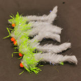 6 Cats Whisker Worms FISHING TROUT FLIES SIZE 10 BARBLESS LURE