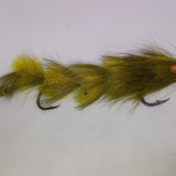 Game Changer Olive Pike Fly 3/0 Bait Fish Feather Game Changer