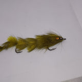 Game Changer Olive Pike Fly 3/0 Bait Fish Feather Game Changer