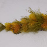 Game Changer Olive/Orange Pike Fly 3/0 Bait Fish Feather Game Changer