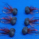 Claret Hopper Booby Wet Fly Fishing Trout Lures size 10
