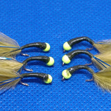 6 Olive Hot Head Bung Buzzers Stalking Size 12 - Fly Fishing Flies Trout (Copy) (Copy) (Copy)