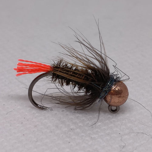 TUNGSTEN NYMPHS 4.6mm BEADS Size 10 Barbless Jig Hook Red Tail Copper Bead