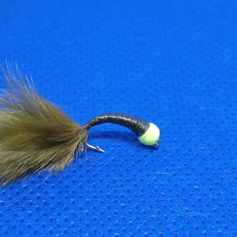 6 Olive Hot Head Bung Buzzers Stalking Size 12 - Fly Fishing Flies Trout (Copy) (Copy) (Copy)