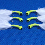 6 Chartreuse Hot Head Bung Buzzers Stalking Size 12 - Fly Fishing Flies Trout (Copy) (Copy)