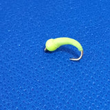 6 Chartreuse Beaded Bung Buzzers Barbless Size 10 Trout Fly