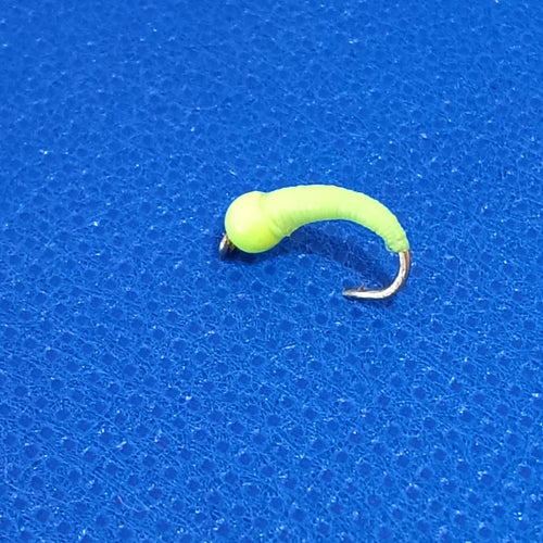 6 Chartreuse Beaded Bung Buzzers Barbless Size 10 Trout Fly