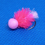 Pink Blob Booby Wet Fly Fishing Trout Lures size 10 Barbless
