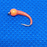 6 Orange Beaded Bung Buzzers Barbless Size 10 Trout Fly