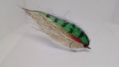 1 Large Pike /Perch/ Predatory Fly Lures Size 3/0 Hook GREEN PERCH