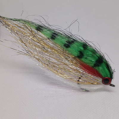 1 Large Pike /Perch/ Predatory Fly Lures Size 3/0 Hook GREEN PERCH