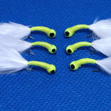 6 Chartreuse Hot Head Bung Buzzers Stalking Size 12 - Fly Fishing Flies Trout (Copy) (Copy)
