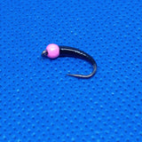6 'Dogs Bollox Pink/Black' Bung Buzzers Barbless Size 10 - Fly Fishing Trout Fly
