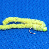 6 Yellow Shimmy Worms Fly Fishing Fly. Size 10 Barbed Hook