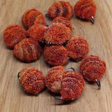 6 x CARP- MULLET -TROUT DOG BISCUITS FISHING FLIES SIZE 10 BARBED HOOK GINGER