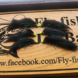 6 X Black Mamba Flies. Size 10 Hooks Fly Fishing Trout Flies BARBED HOOK