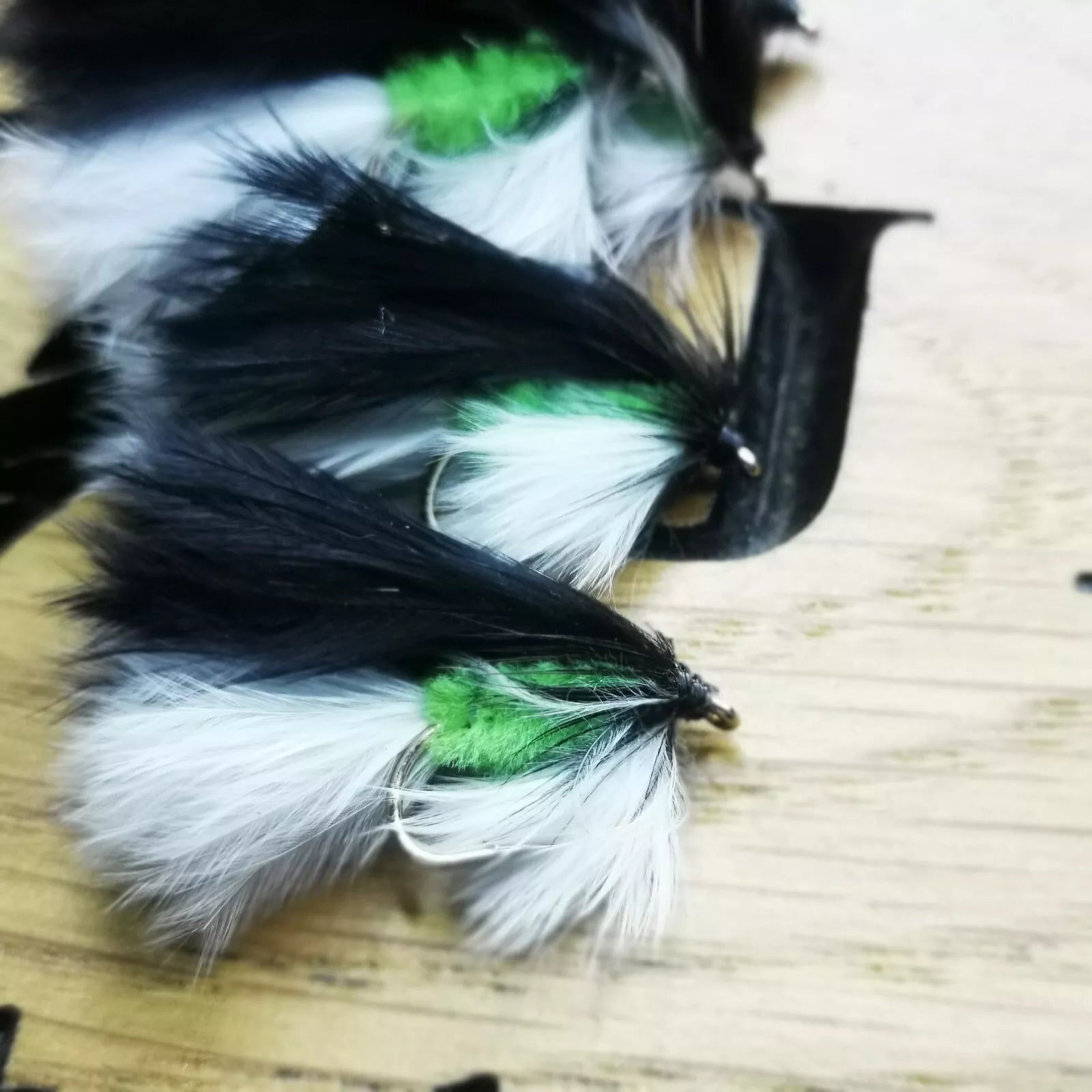 6 Black And White Mini Lures Fly Fishing Trout Fly Size 10