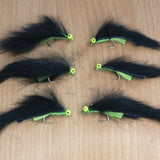 Black lumi cats Lure size 10 Fly Fishing Flies Trout(set of 6)