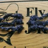 6 BLACK Electric Eggstacy UV Worms. Fly Fishing trout fly lure