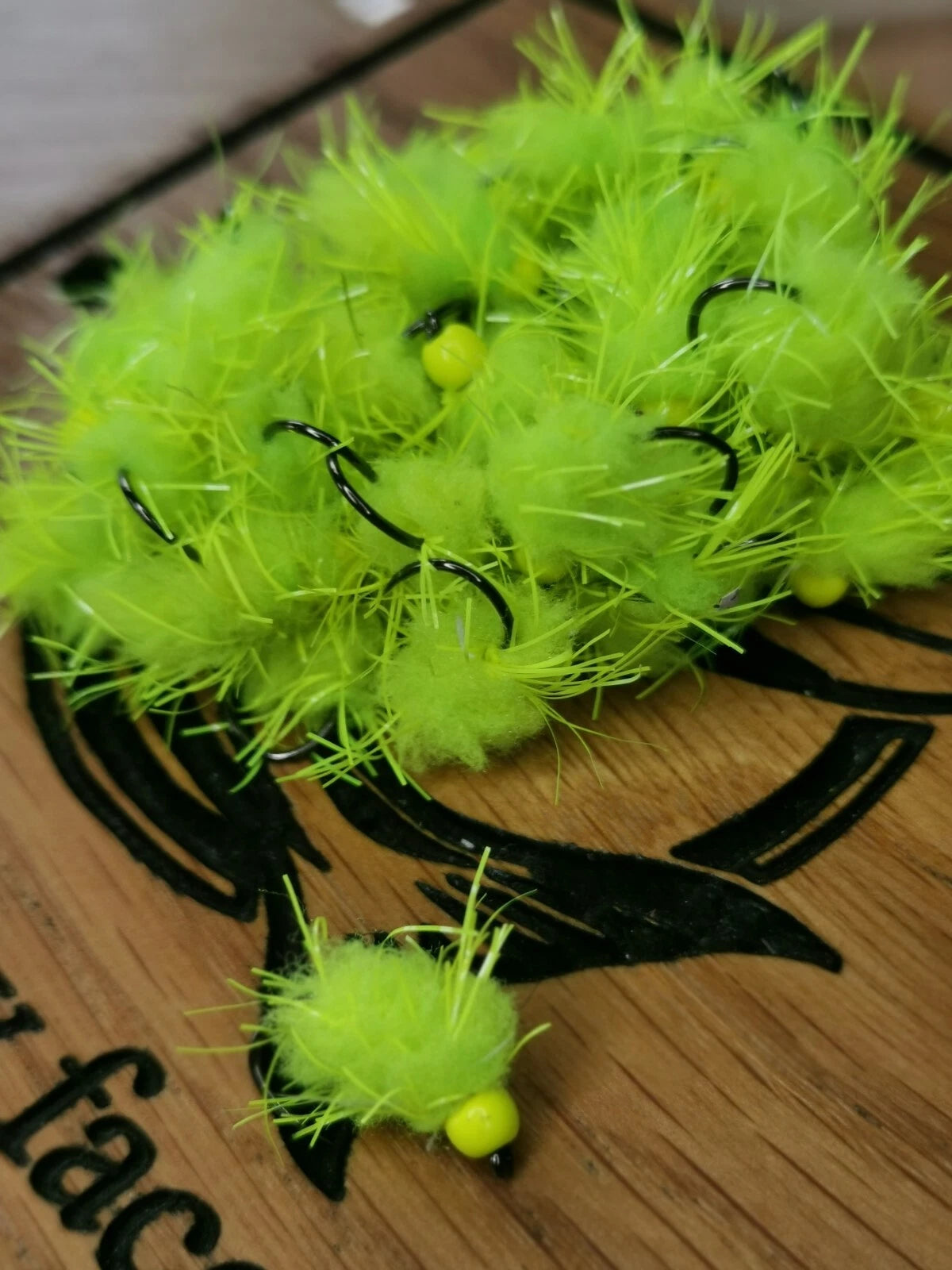 6 CHARTREUSE EGGSTACY BLOBS FISHING TROUT FLIES  SIZE 10 BARB LESS HOTHEAD