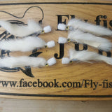 6 White Popper Minkies Trout Flies Fly Fishing Trout Fly Size 10 Barbless