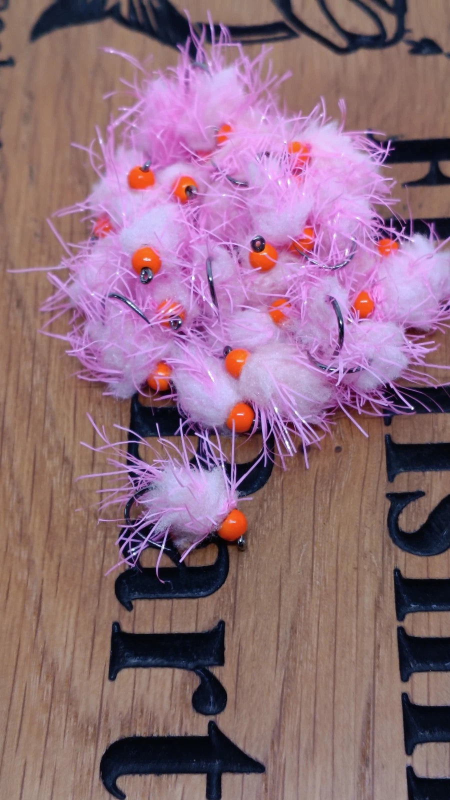 6 PINK /PINK EGG-IT BLOBS FISHING TROUT FLIES  SIZE 10 BARBLESS HOTHEAD
