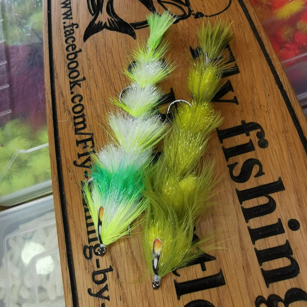 Pike Fly Feather Game Changer, Game Changer  set of two flies Pike Fly Fishing