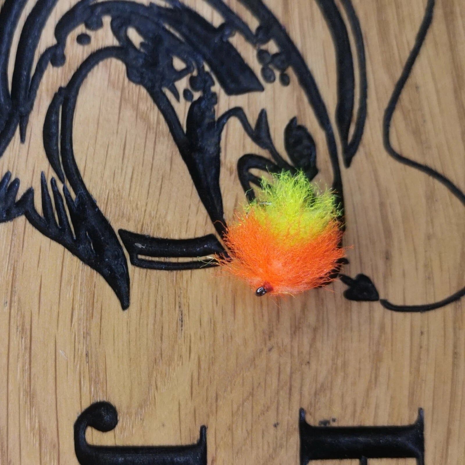 6 Tequila Pulse Fritz Blob Trout Flies.  (orange & yellow)