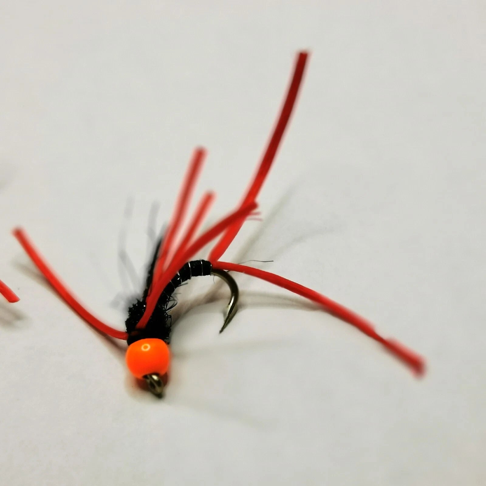 12x Red Dancing Bloodworm size 12 Bung Trout Fly Fishing Trout Fly Set of 12