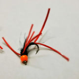 12x Red Dancing Bloodworm size 12 Bung Trout Fly Fishing Trout Fly Set of 12