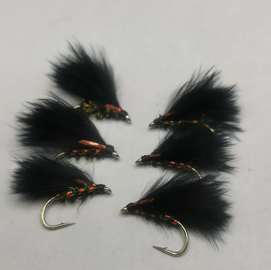 Black and Red Holo Cormorant Size 12 (Set of 6) Fly Fishing Flies Fry