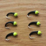 6 'Dogs Bollox Pink/Black' Bung Buzzers Barbless Size 10 - Fly Fishing Trout Fly