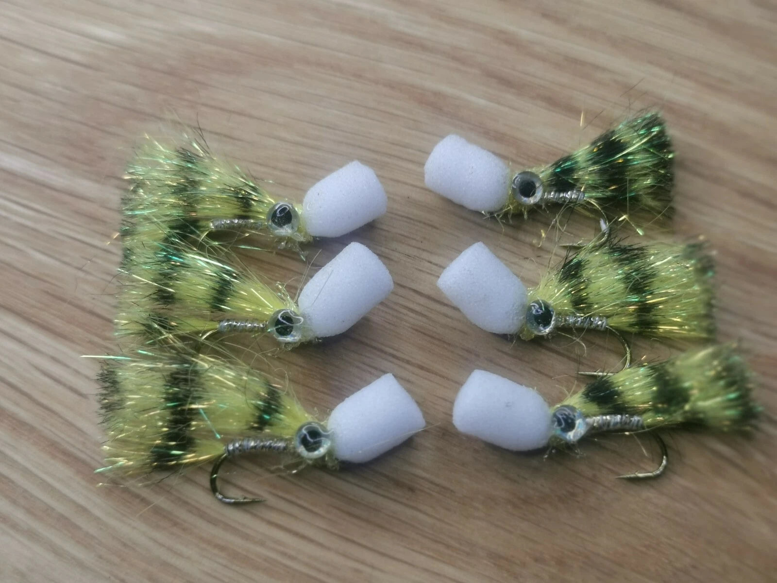 6  Yellow Perch Popper Fry Trout Flies Fly Fishing Trout Fly Size 10