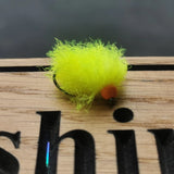 6 X Yellow Pulse Fritz EGG/BLOB FLY FISHING TROUT FLIES  SIZE10 barbless