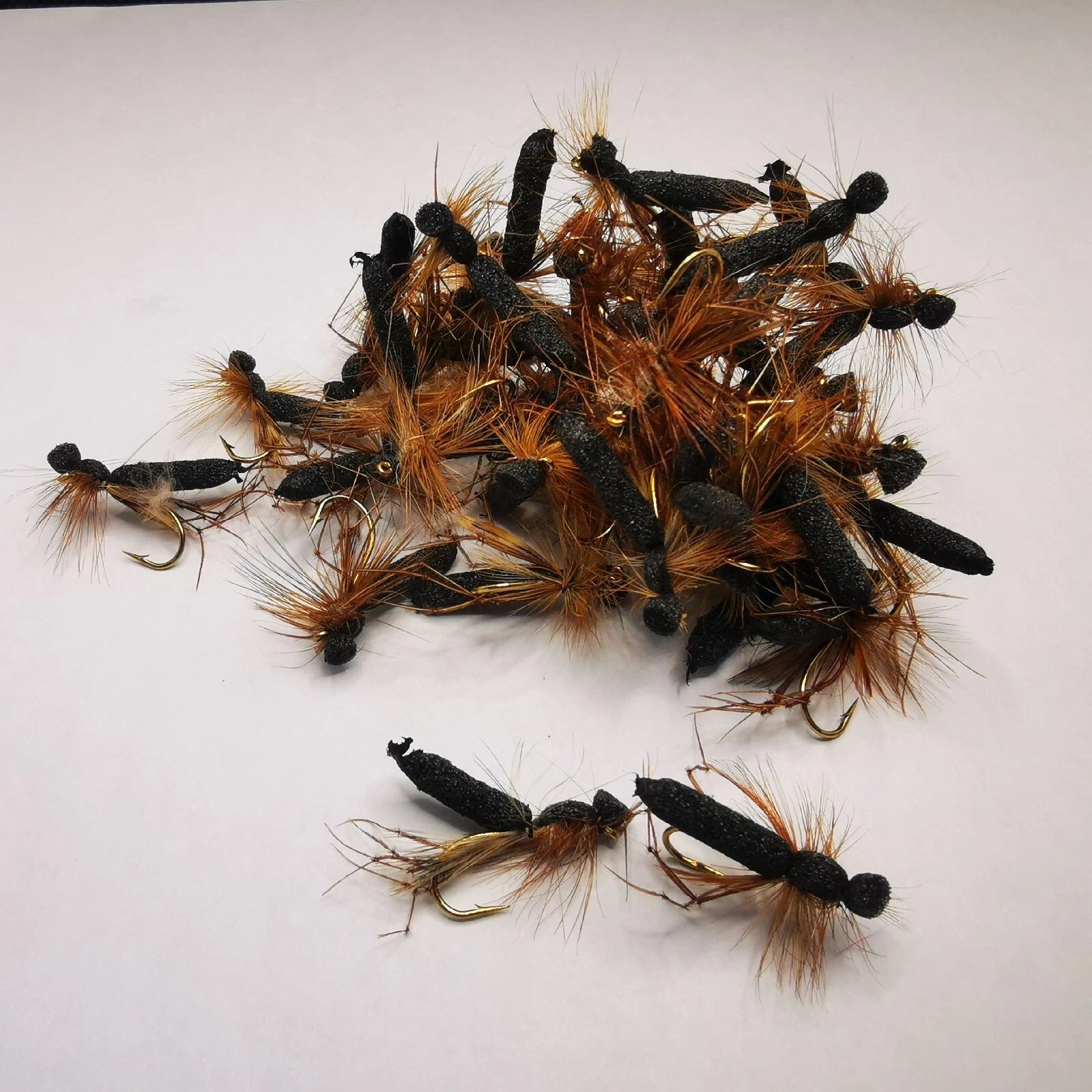 Foam Daddy Long Legs - Trout Fishing Flies Set of 6 2x Black/2x Orange/2x Brown