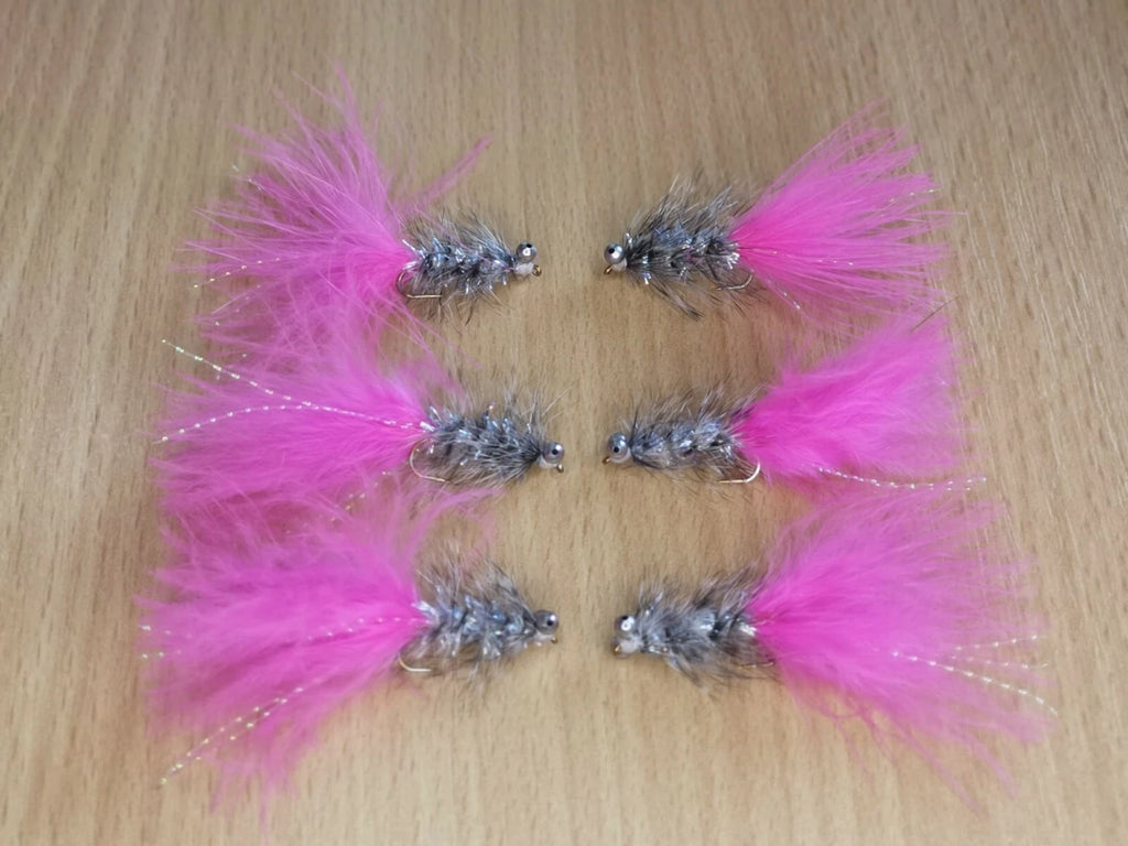 Pink and Silver Humongous trout fly fly fishing fry bashing lure size 10