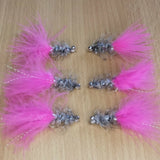 Pink and Silver Humongous trout fly fly fishing fry bashing lure size 10