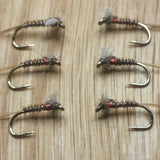Brown Muskin trout fly / nymph - size 12 set of 6
