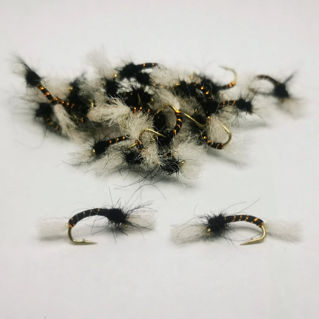 6x Hatching Black Buzzer Fly Fishing Trout Size 12 Hook