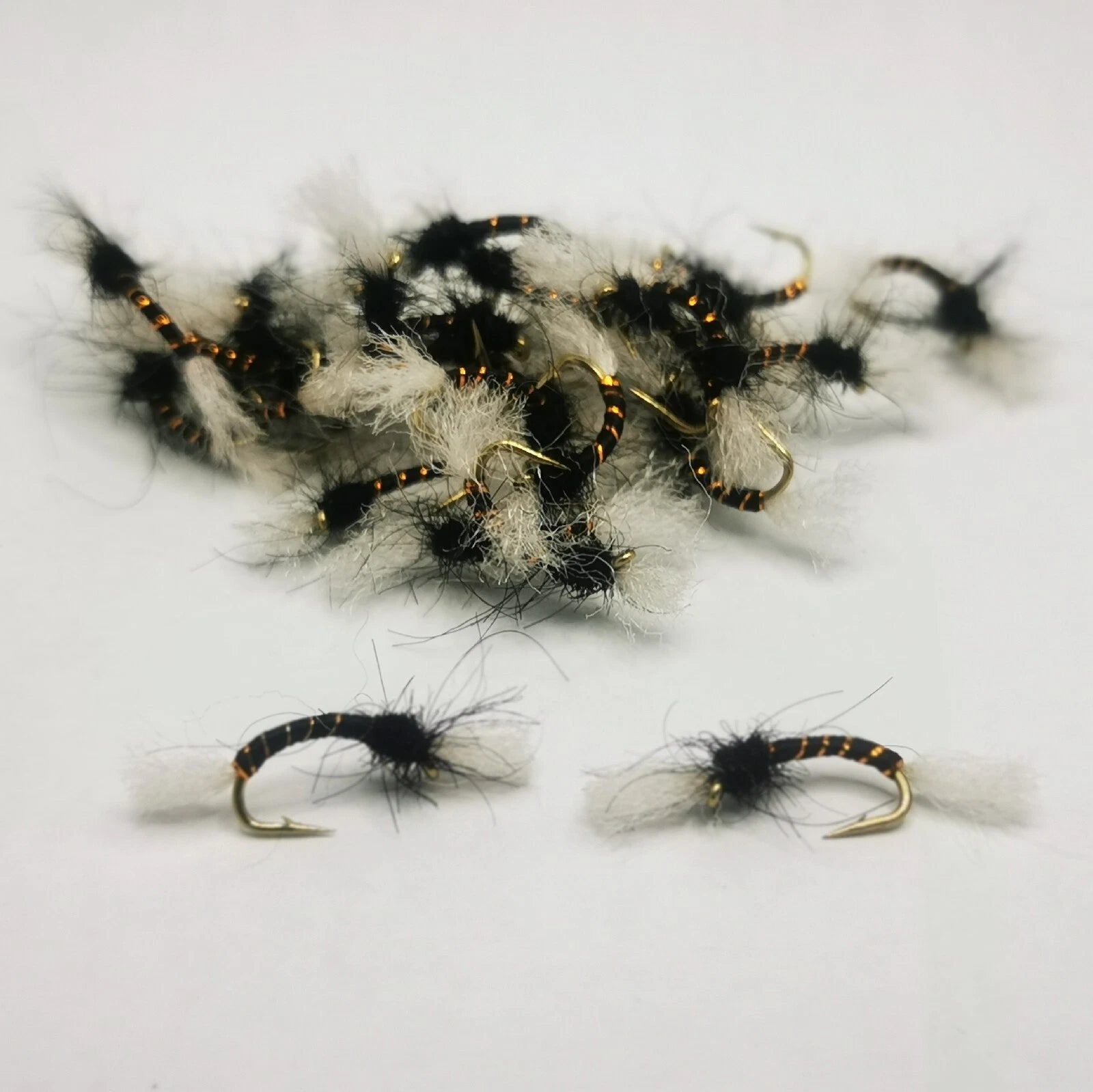 6x Hatching Black Buzzer Fly Fishing Trout Size 12 Hook