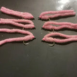 6 x Shimmy Worm Trout Fly Lures Size 10 barbless