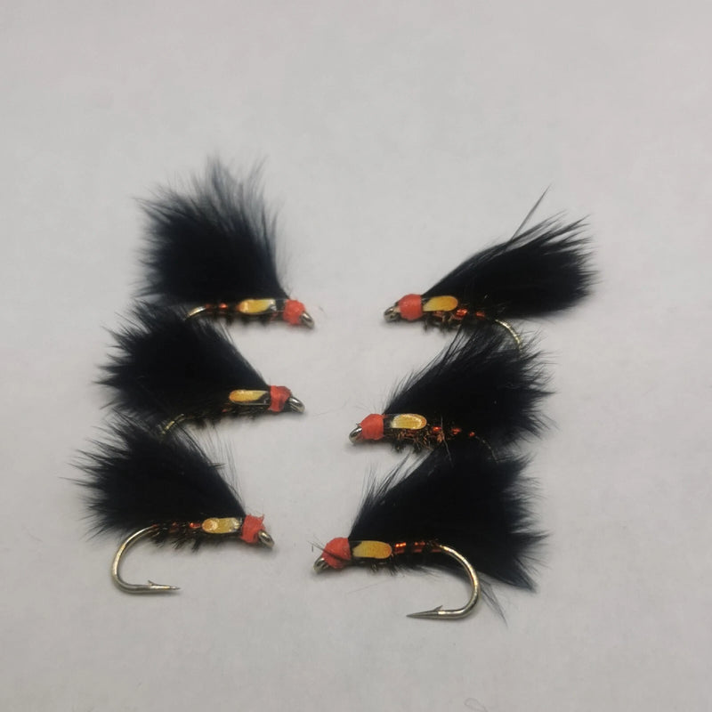 Black and Red Cormorant Size 12 (Set of 6) Fly Fishing Flies Fry