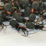 6 Black Foam Headed Suspender  Leggy Hopper Buzzer. Size 12